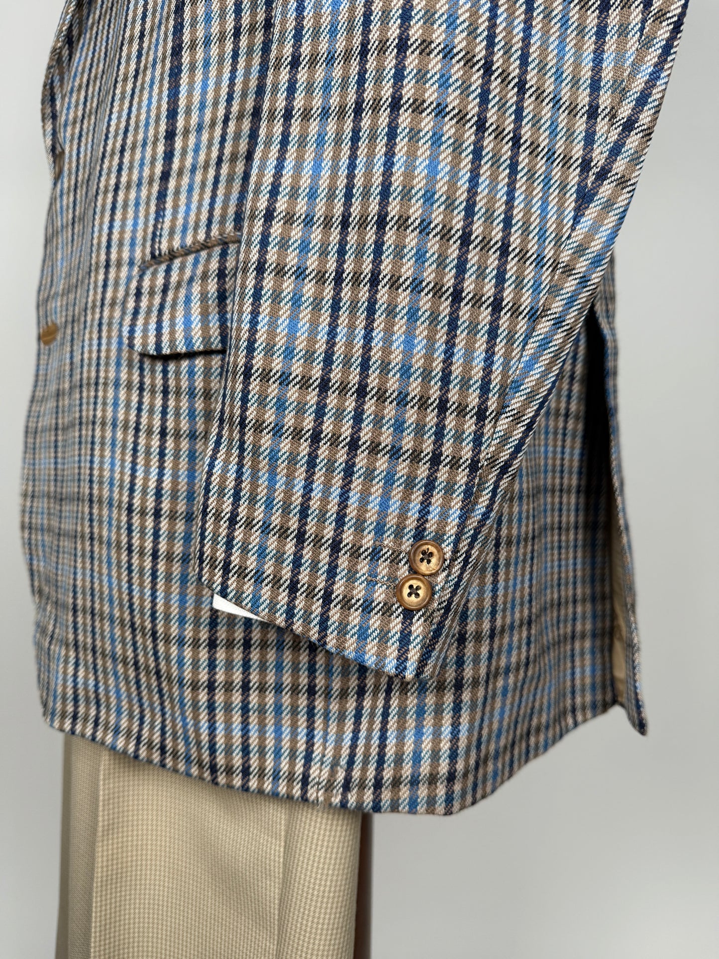 Giacca Daks check quadri blu made in UK - tg. 54/56