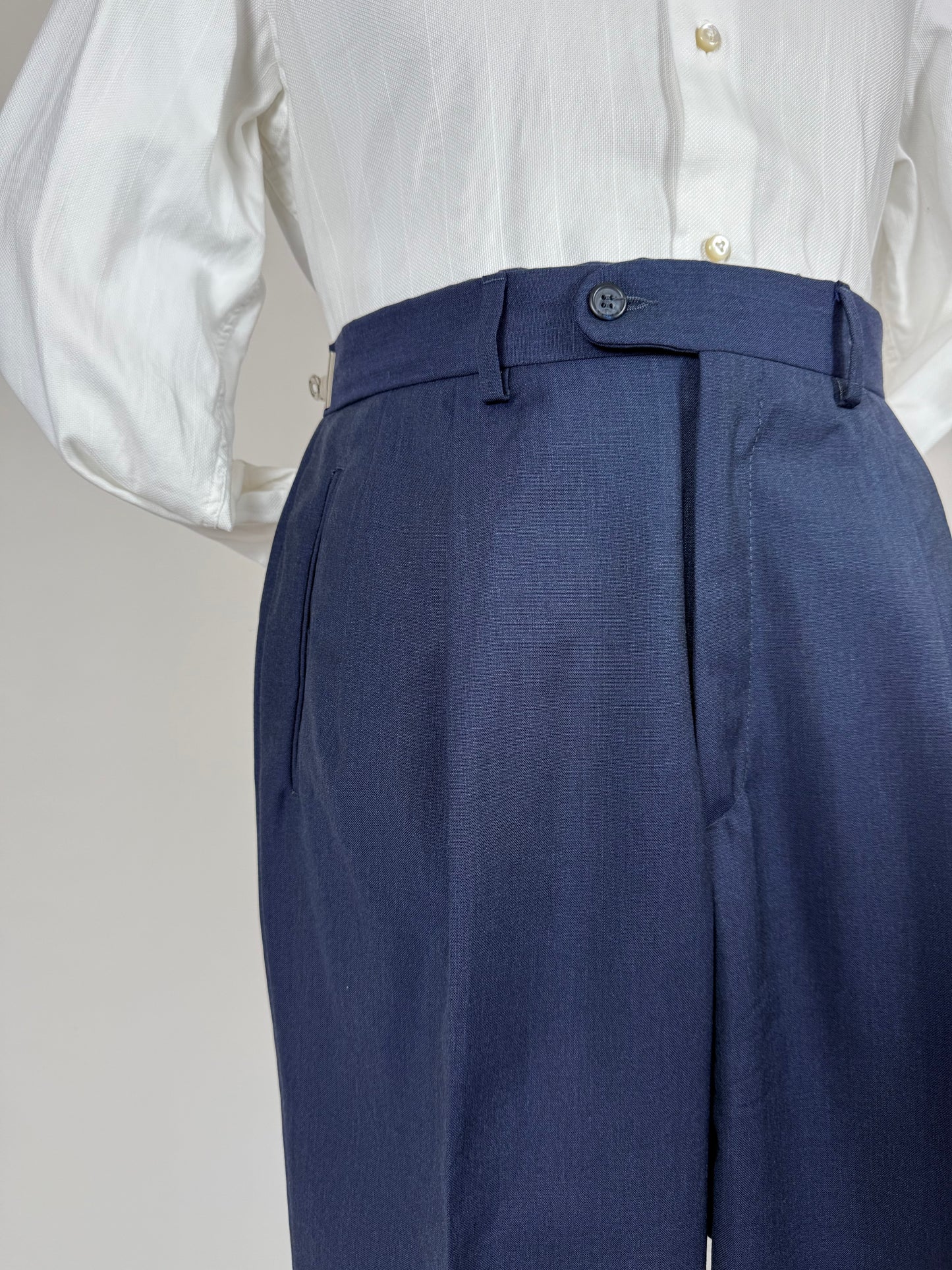 Pantaloni fresco lana blu anni '80 - tg. 48/50