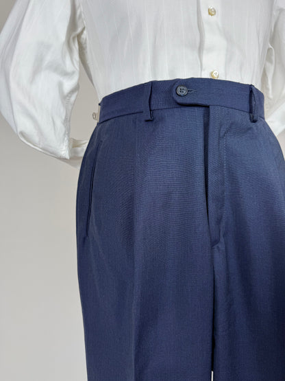 Pantaloni fresco lana blu anni '80 - tg. 48/50