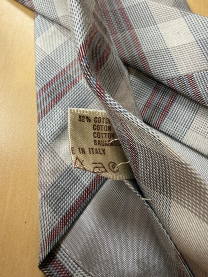 Cravatta Versace vintage quadri seta e cotone