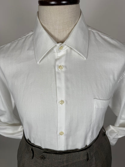 Camicia bianca cotone herringbone - XL collo 45