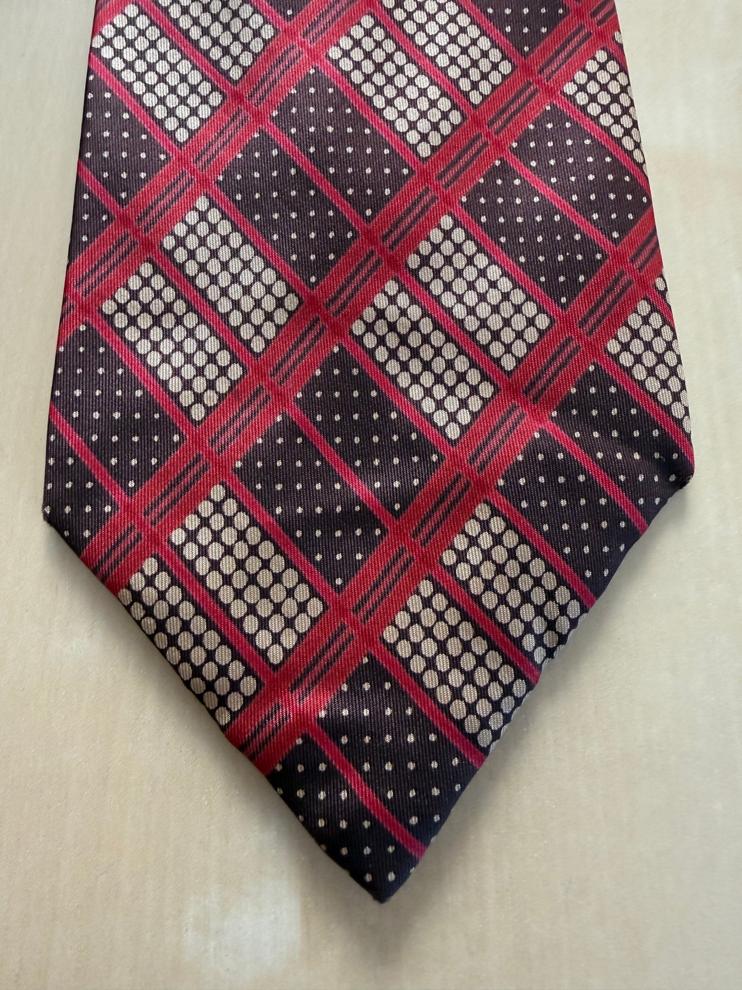 Cravatta Yves Saint Laurent anni ‘70 fantasia geometrica