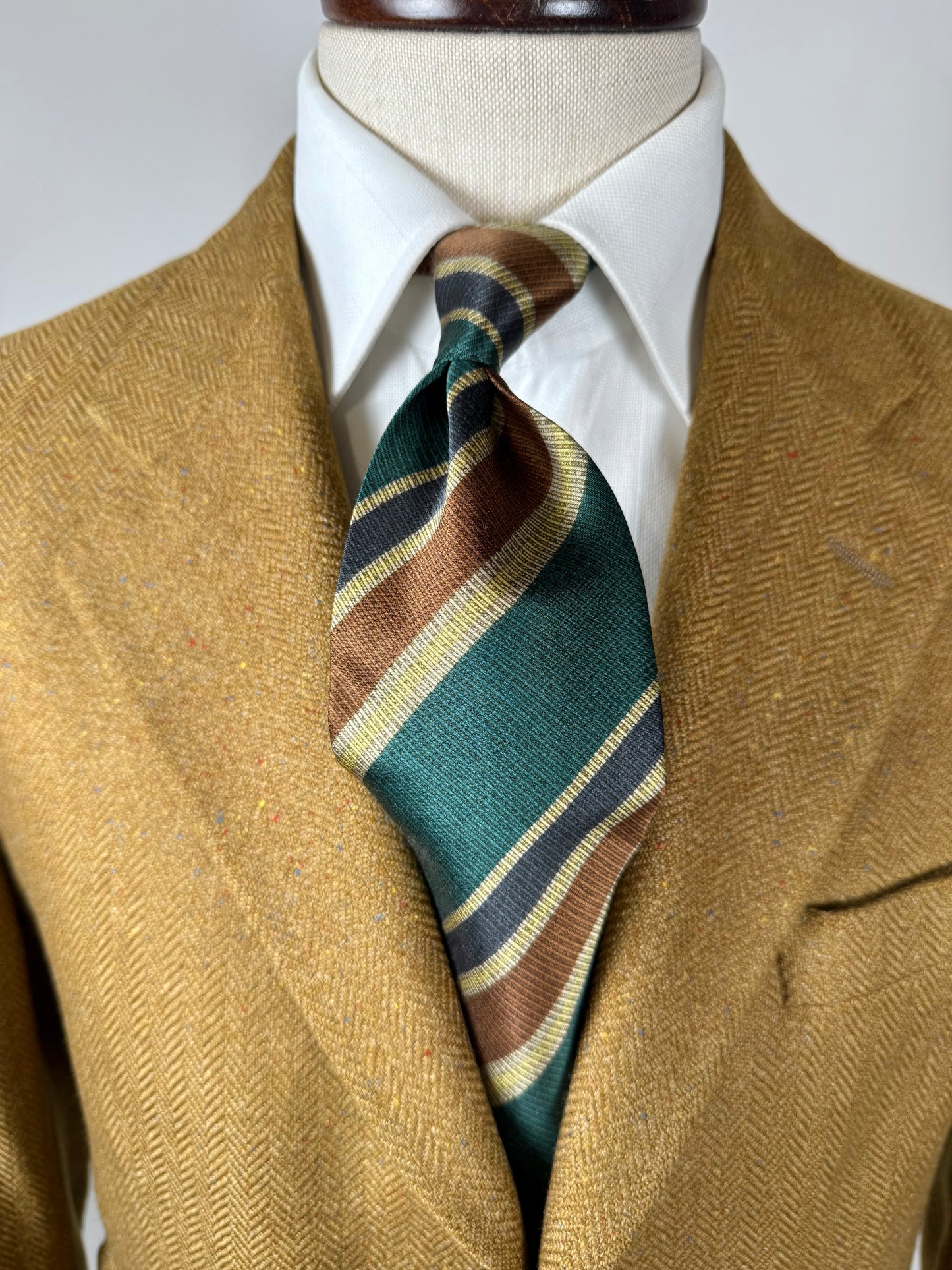 Cravatta Armani regimental vintage verde