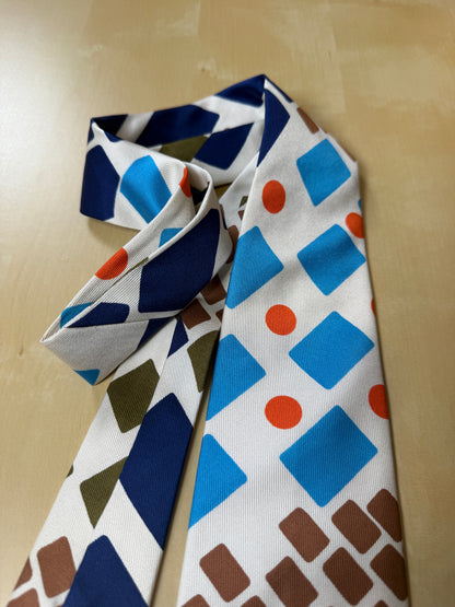 Cravatta anni ‘70 geometrica multicolore (nuova)