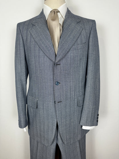 Completo anni ‘60 in grisaglia blu spinato - tg. 48