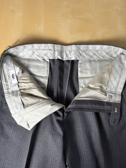 Pantaloni lana pettinata grigio gessato (NOS) - tg. 52