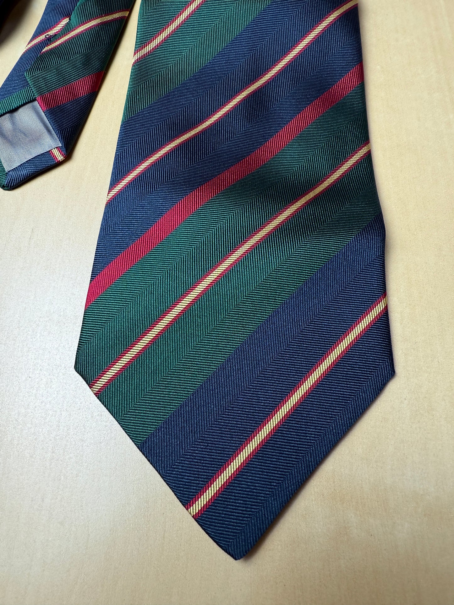 Cravatta regimental verde rosso navy