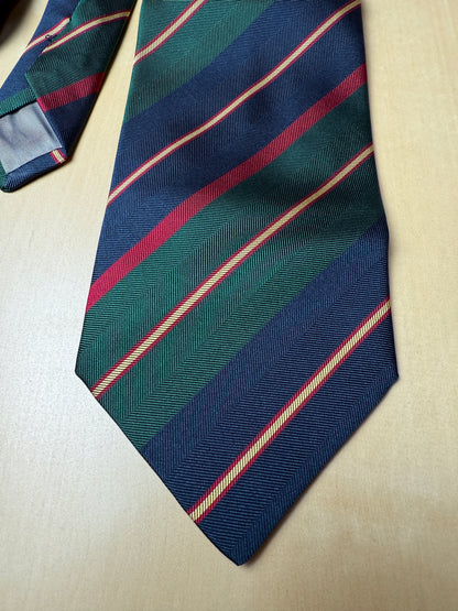 Cravatta regimental verde rosso navy