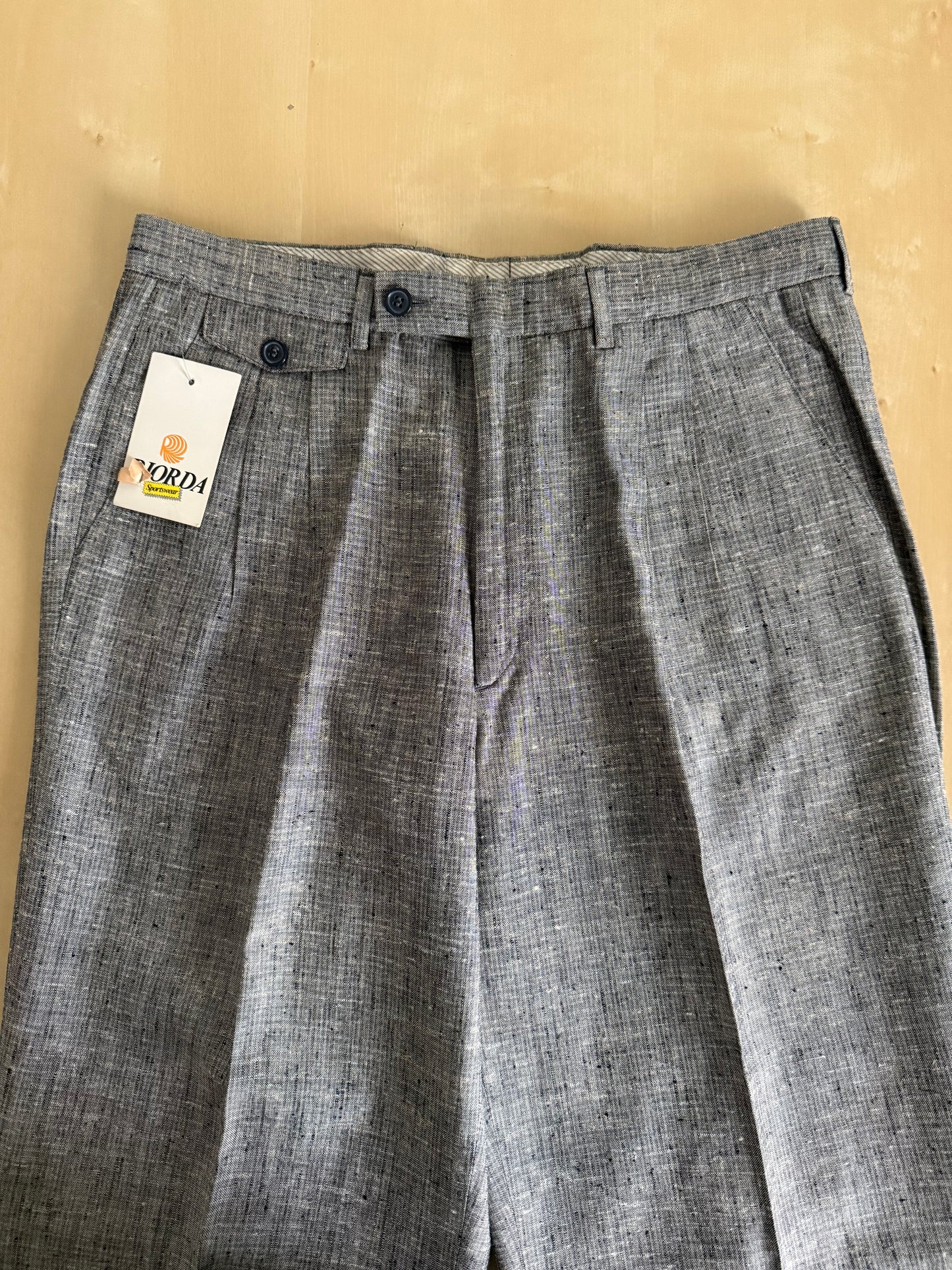 Pantaloni anni '80 misto lino e rayon (NOS) - tg. 48