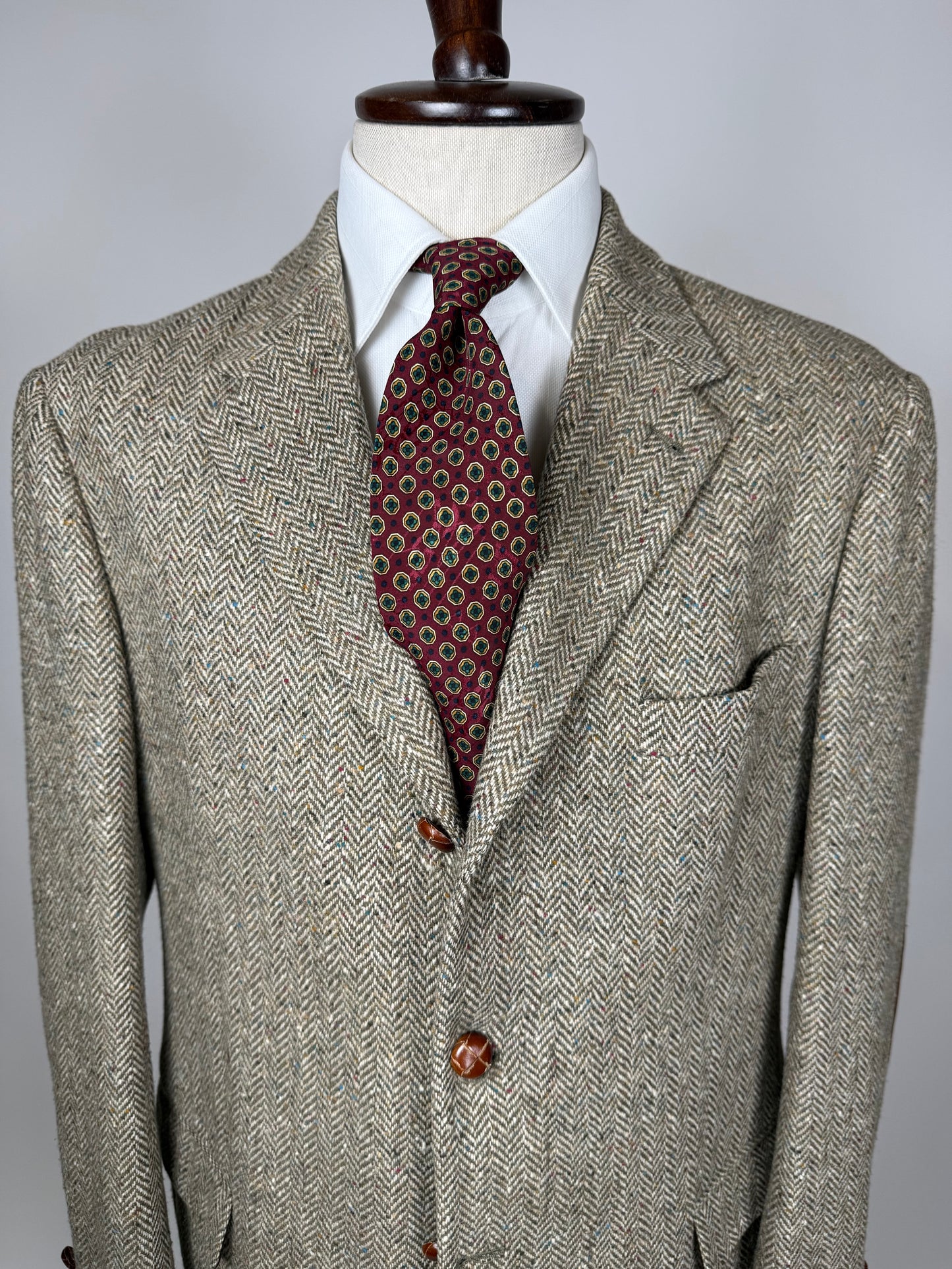 Giacca anni '90 donegal tweed salvia - tg. 52