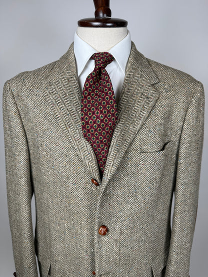 Giacca anni '90 donegal tweed salvia - tg. 52