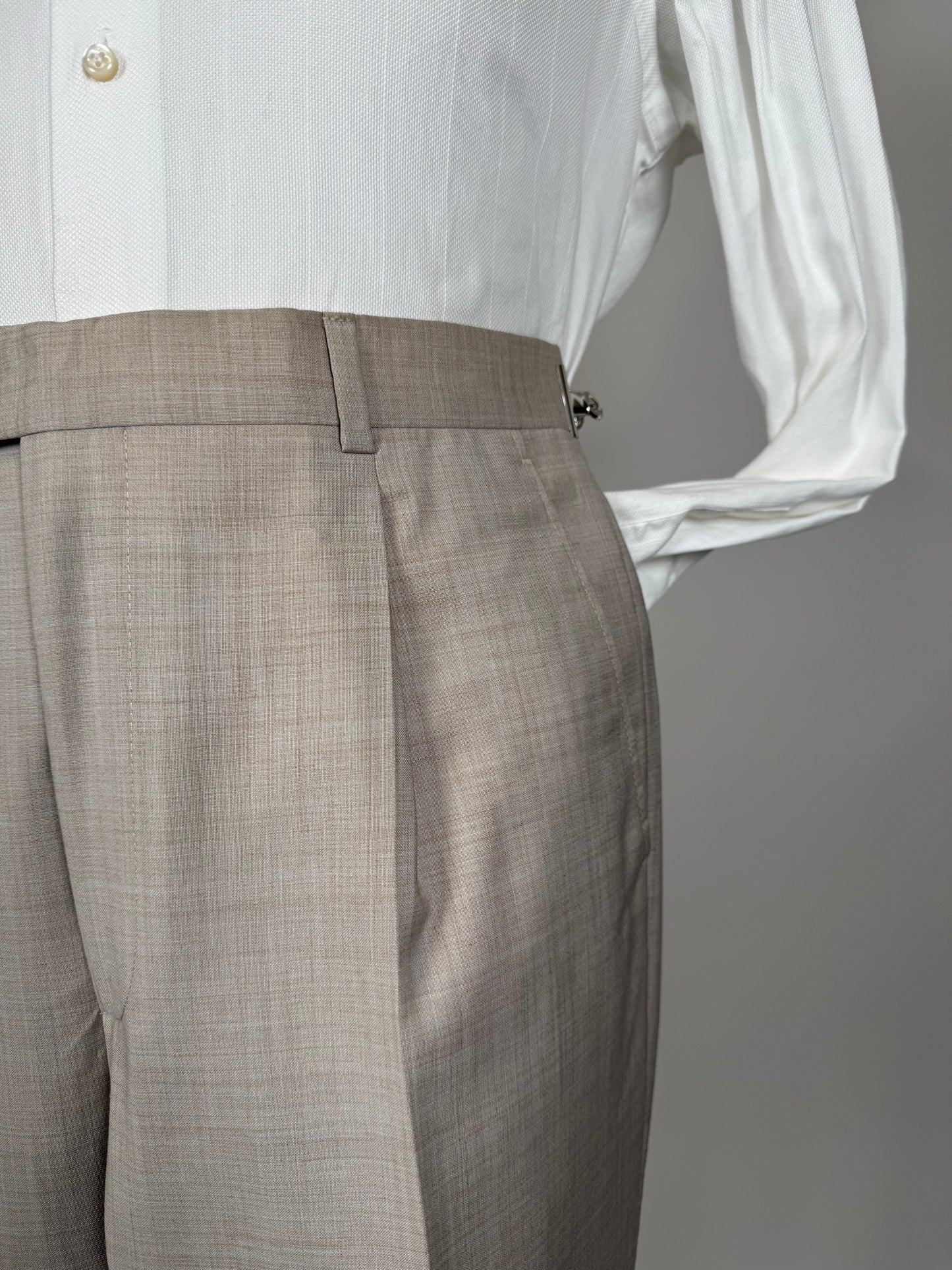 Pantaloni fresco lana beige sabbia anni ‘90 (NOS) - tg. 46