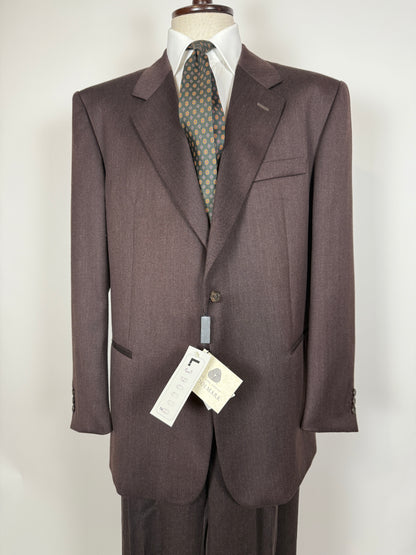 Completo anni ‘90 in flanella marrone (NOS) - tg. 58/60 drop basso