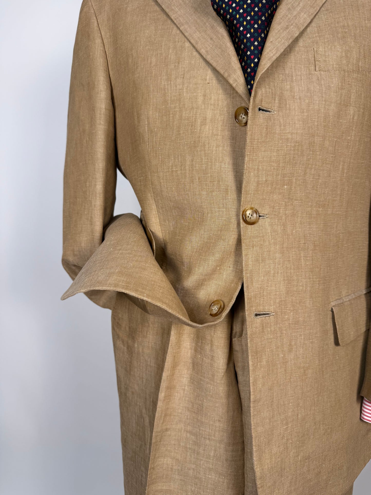 Completo in lino sabbia anni '90 - tg. 50 drop 7