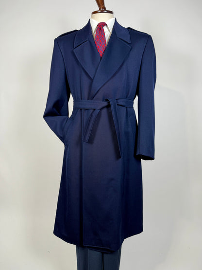 Soprabito anni ‘70 in lana pettinata blu - tg. 48-50