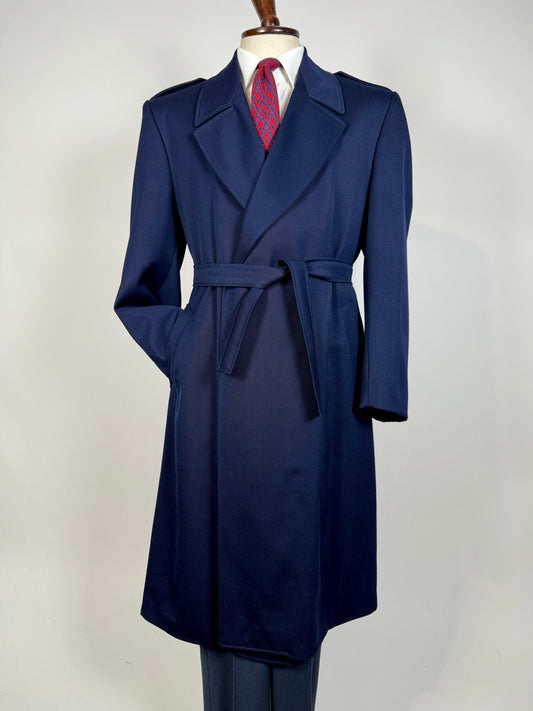 Soprabito anni ‘70 in lana pettinata blu - tg. 48-50