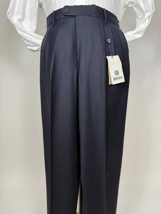 Pantaloni anni ‘80 flanella blu notte (NOS) - tg. 48/50