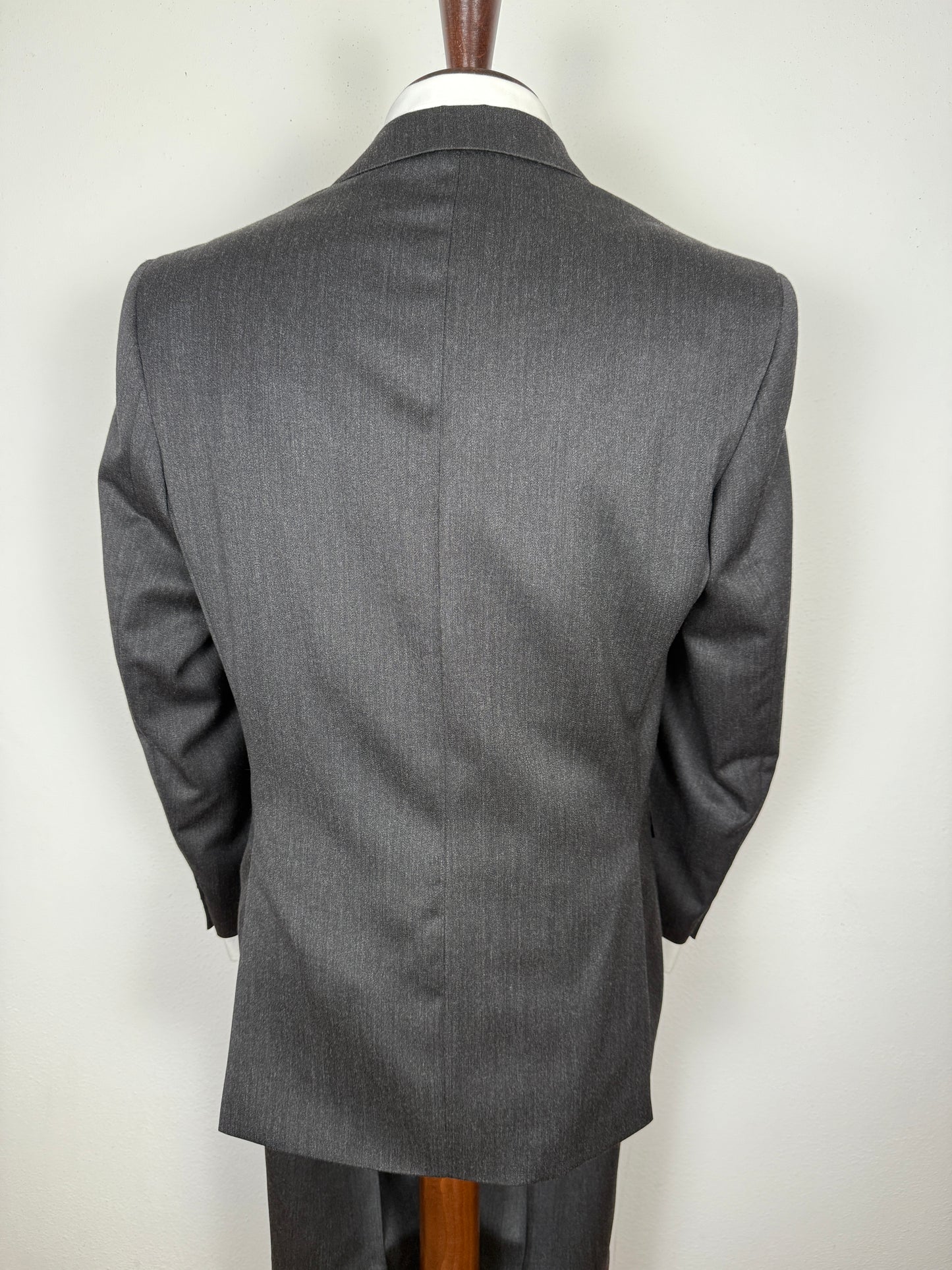 Completo 3 pezzi anni '90 in flanella grigio antracite - tg. 46/48