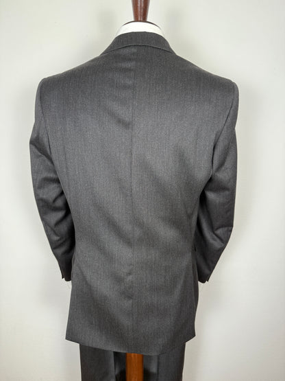 Completo 3 pezzi anni '90 in flanella grigio antracite - tg. 46/48