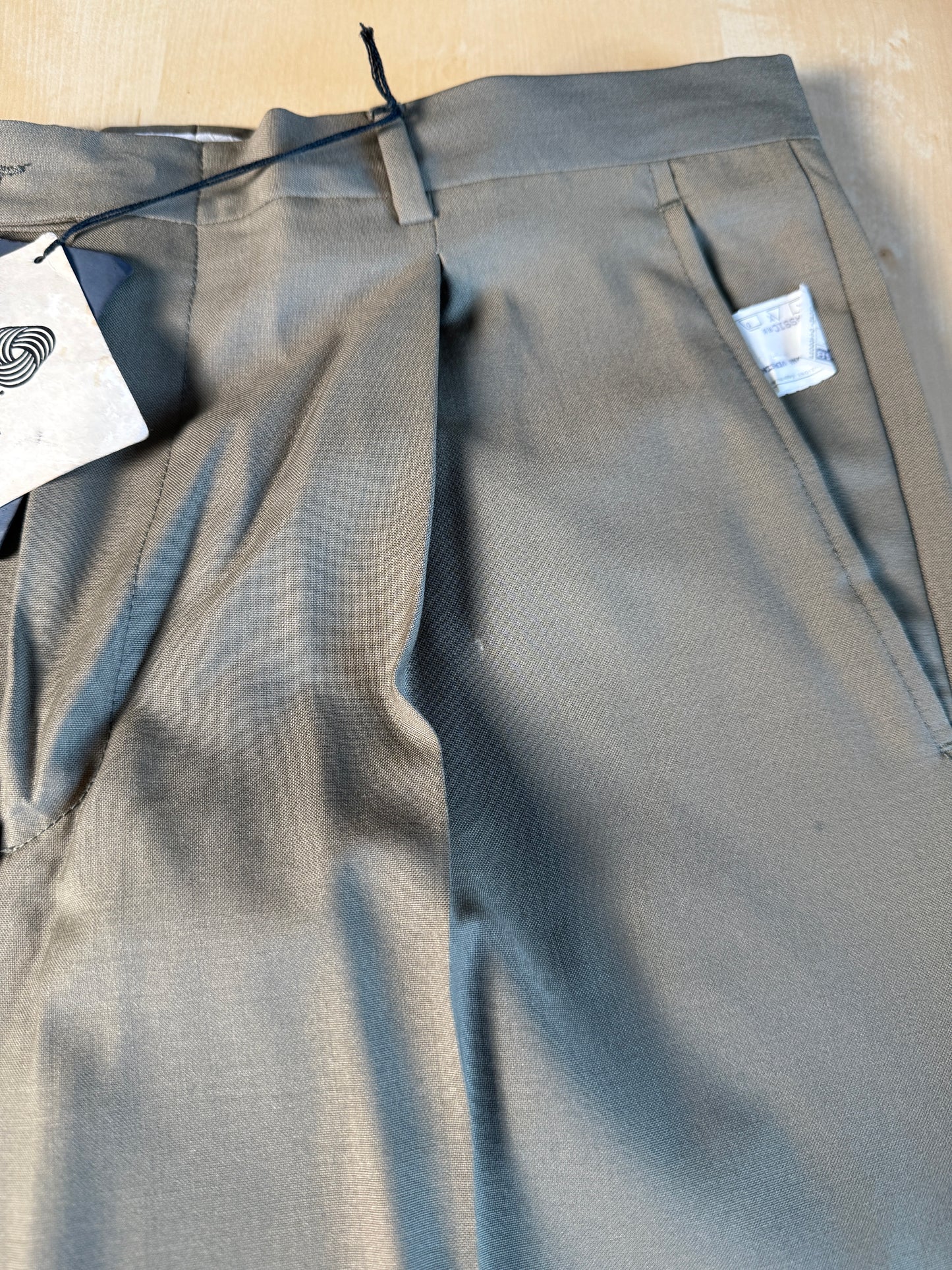 Pantalone anni ‘90 fresco lana verde salvia (NOS) - tg. 48