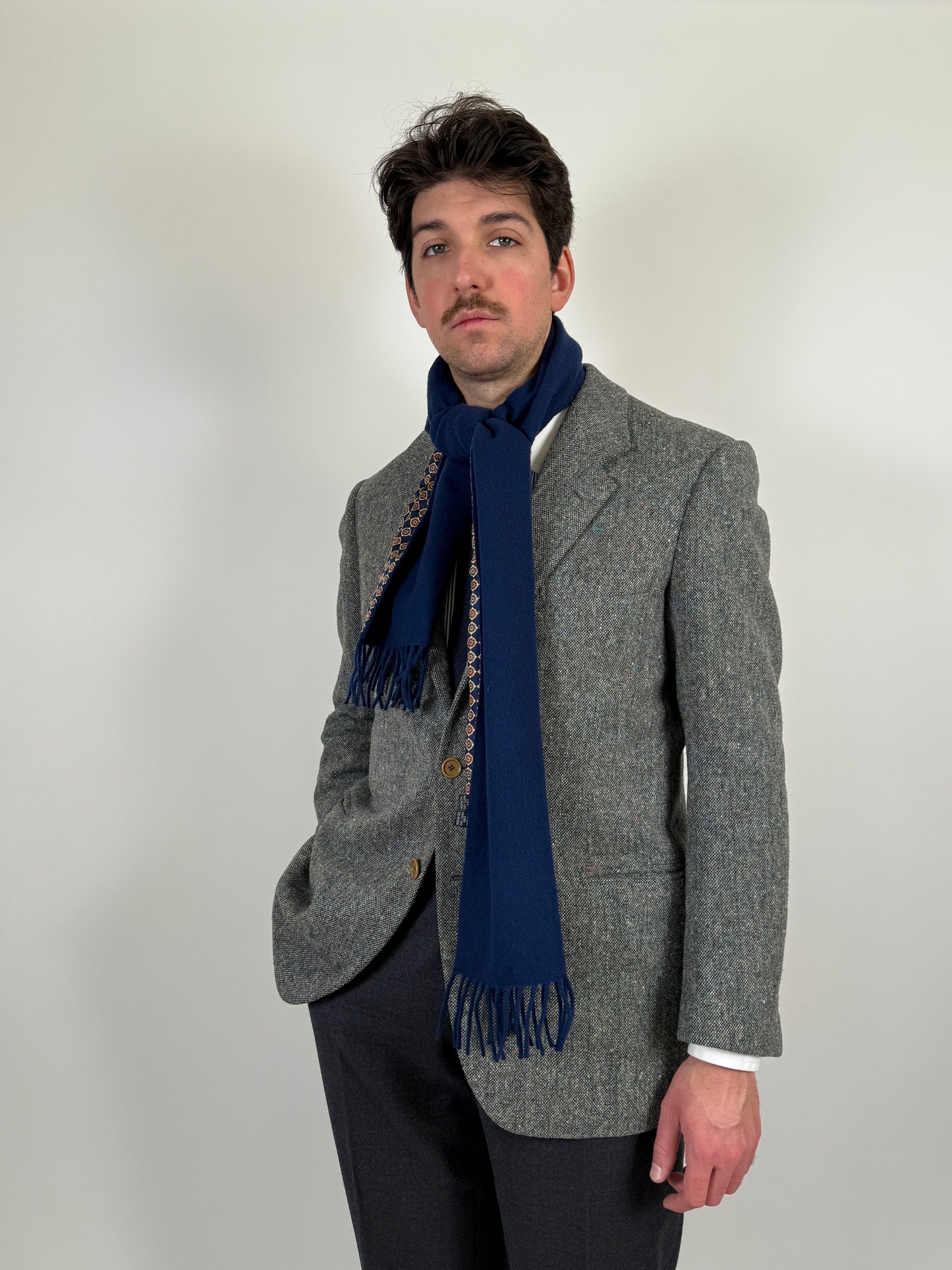 Sciarpa double face seta e lana