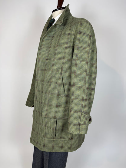 Cappotto raglan De Paz tweed verde cachi - tg. 54-56