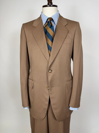 Completo Corneliani anni ‘70 lana pettinata marrone - tg. 48