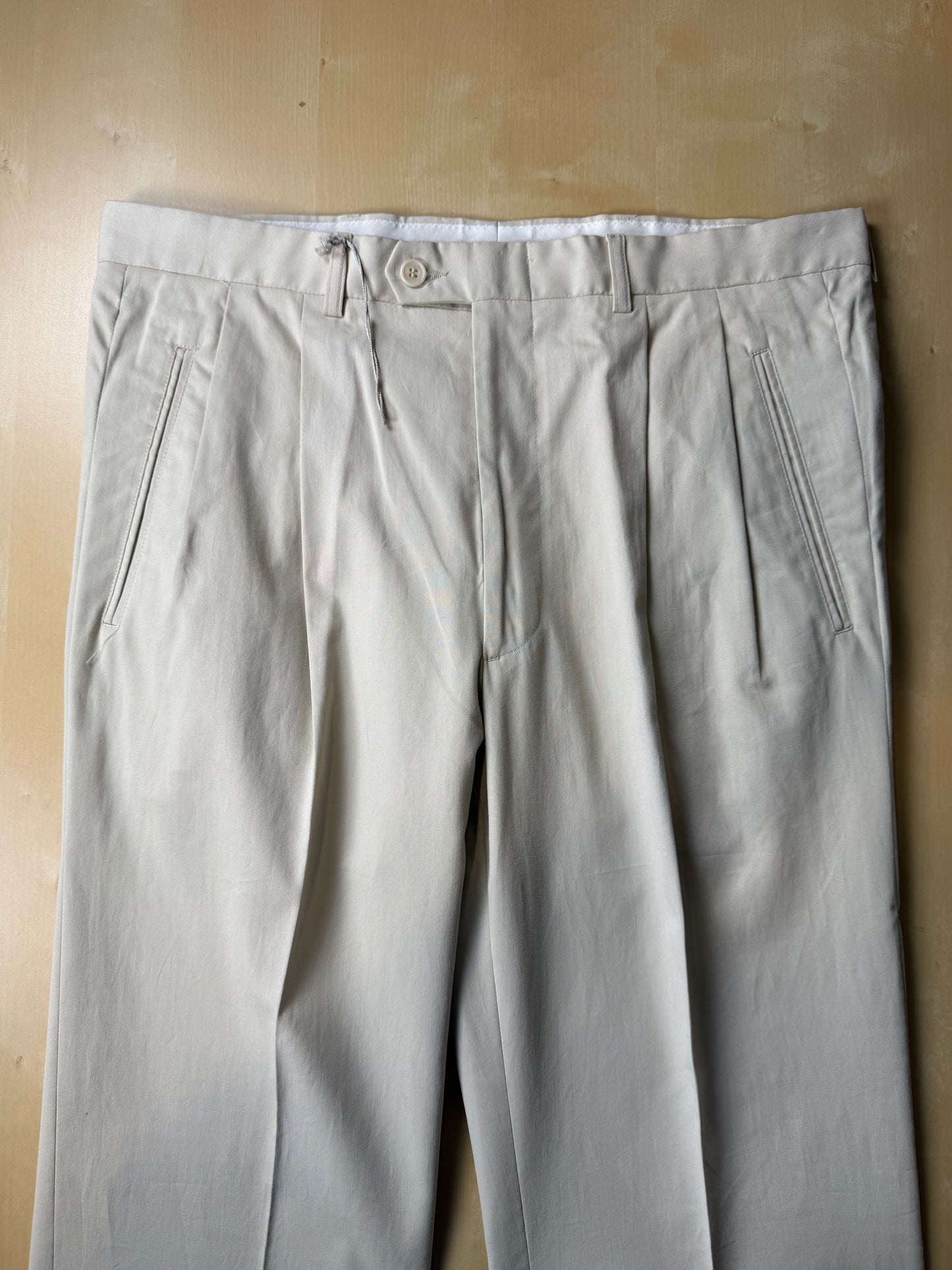 Pantaloni 100% cotone panna anni ‘80 (NOS) - tg. 50