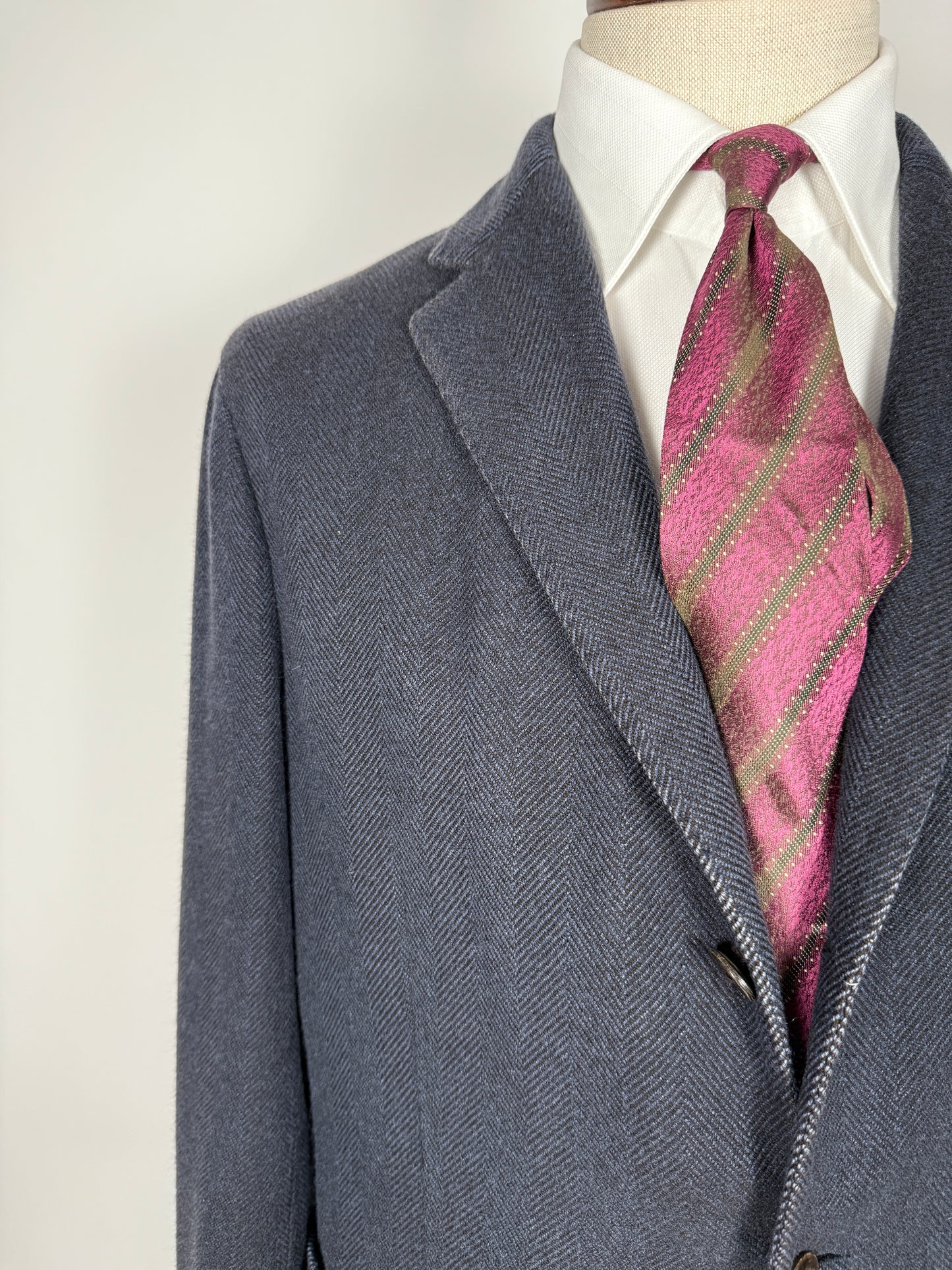 Blazer destrutturato Boglioli K. Jacket in puro cashmere blu spigato - tg. 54