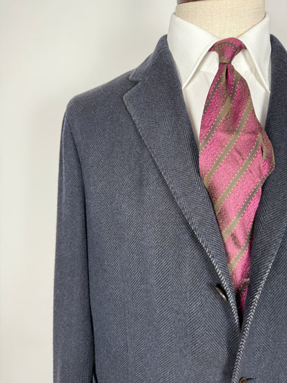 Blazer destrutturato Boglioli K. Jacket in puro cashmere blu spigato - tg. 54