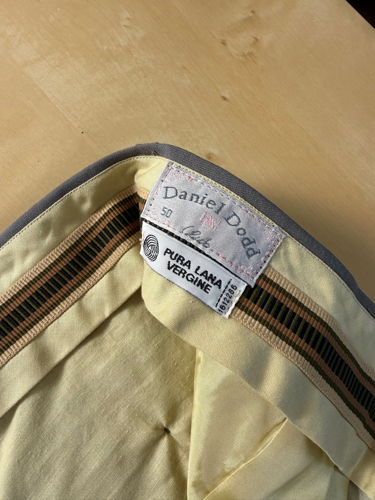 Pantaloni fresco lana verde-grigio anni '80 (NOS) - tg. 50