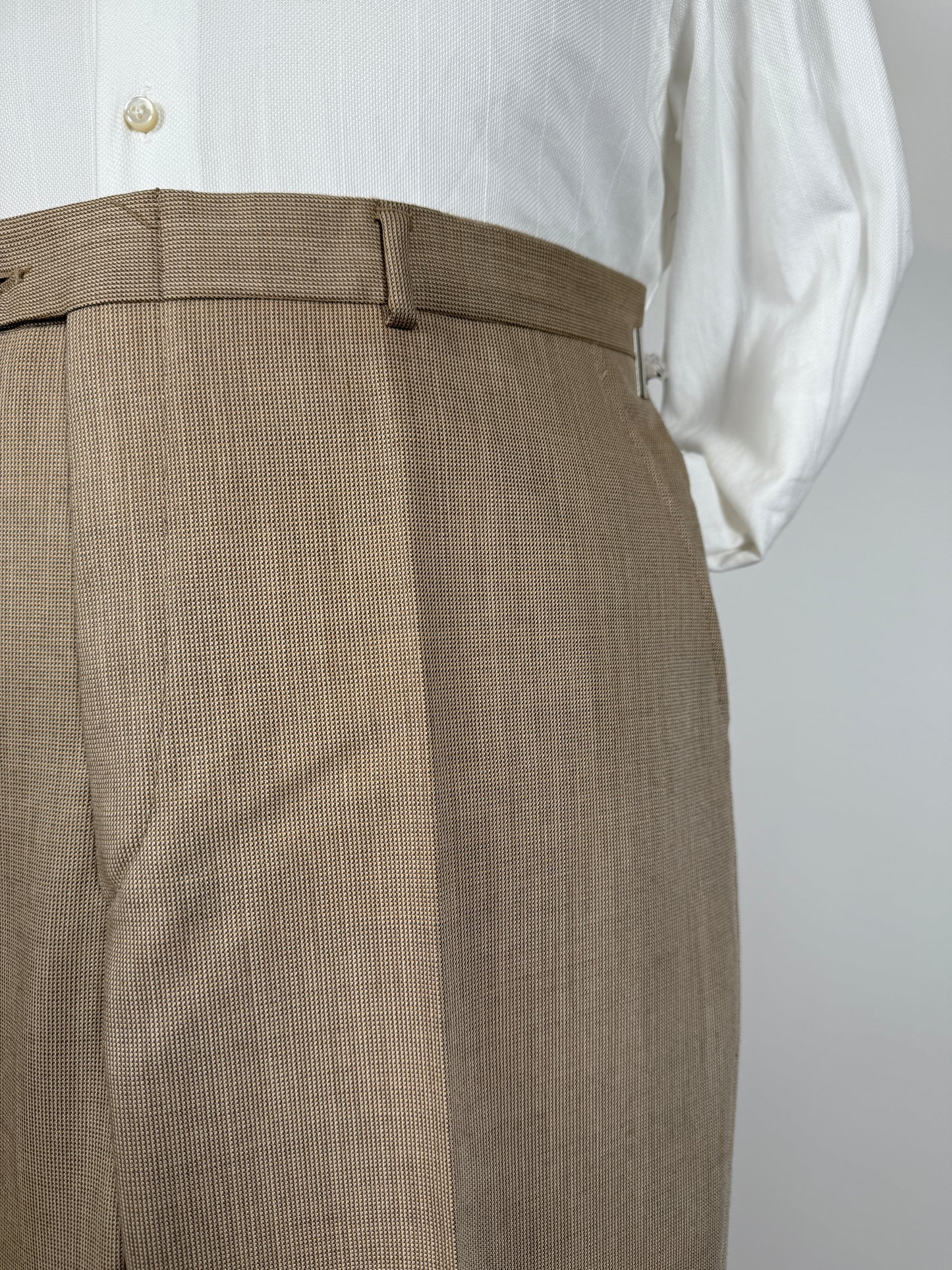 Pantaloni anni ‘70 lana pettinata beige (NOS) - tg. 52