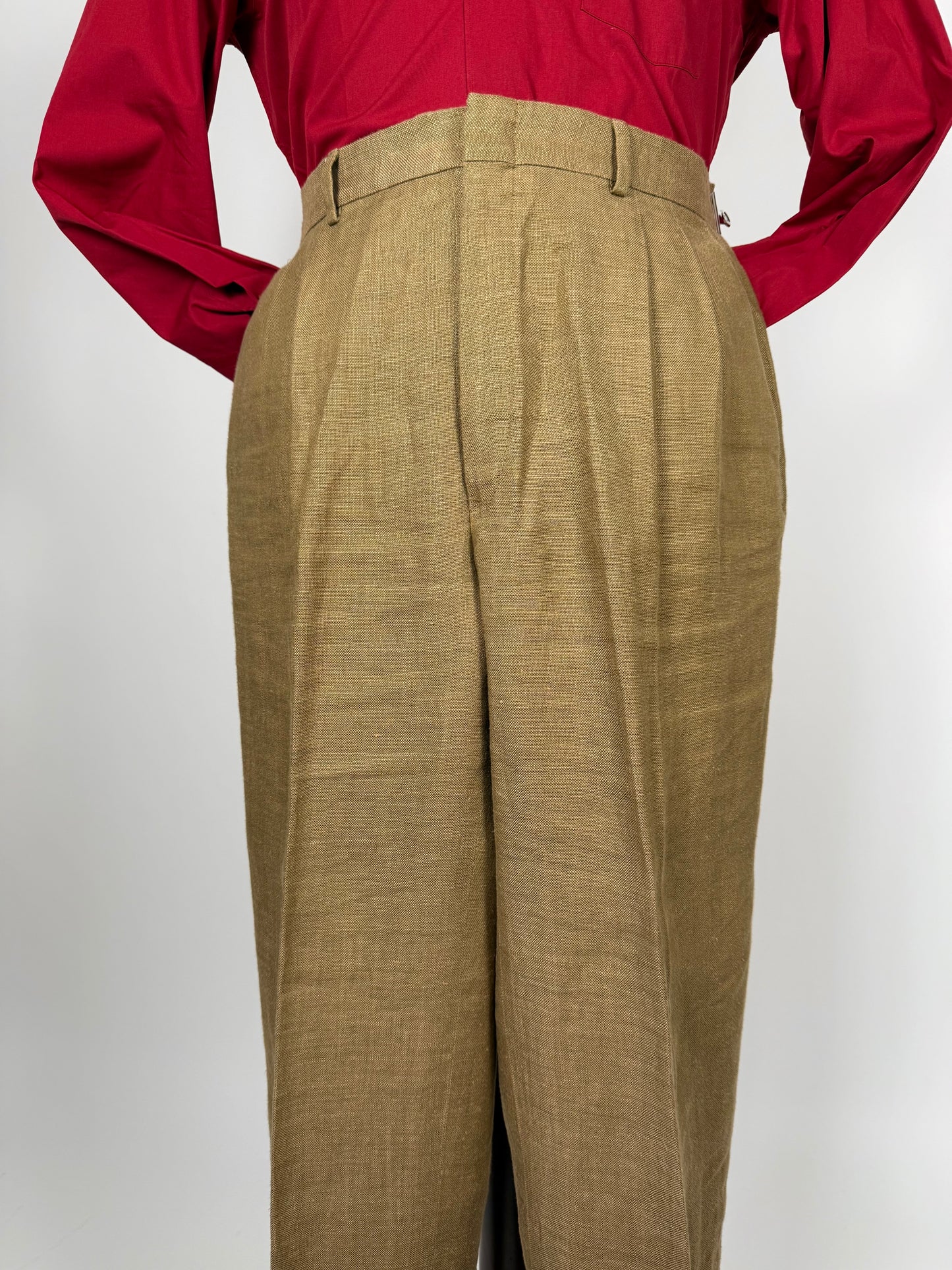 Completo anni '70 misto lino color corda - tg. 50