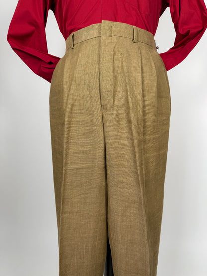 Completo anni '70 misto lino color corda - tg. 50