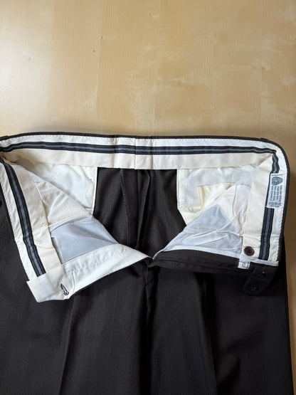 Pantaloni anni ‘80 flanella pettinata marrone scuro (NOS) - tg. 50