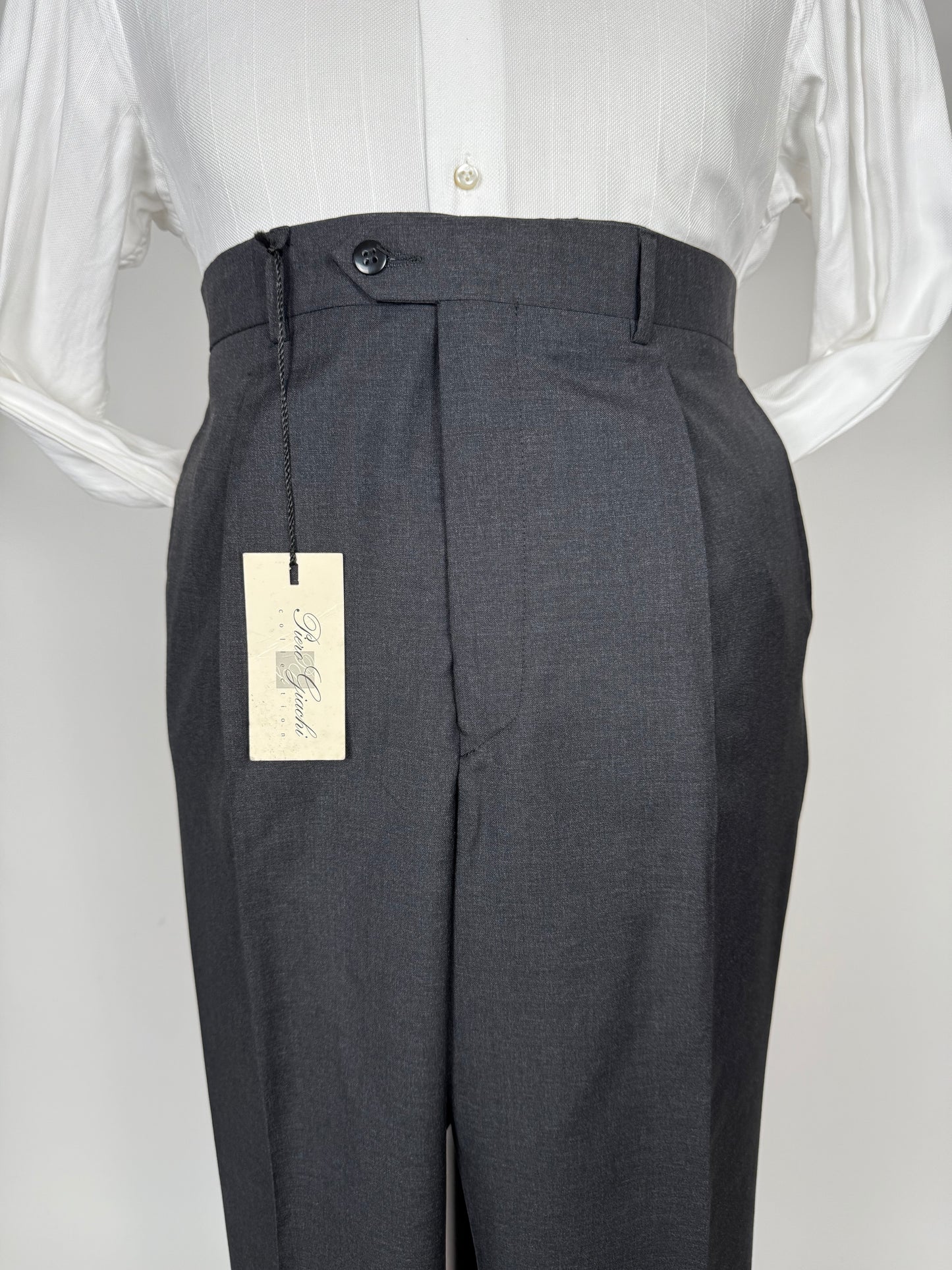 Pantaloni fresco lana grigio antracite anni '90 (NOS) - tg. 56/58