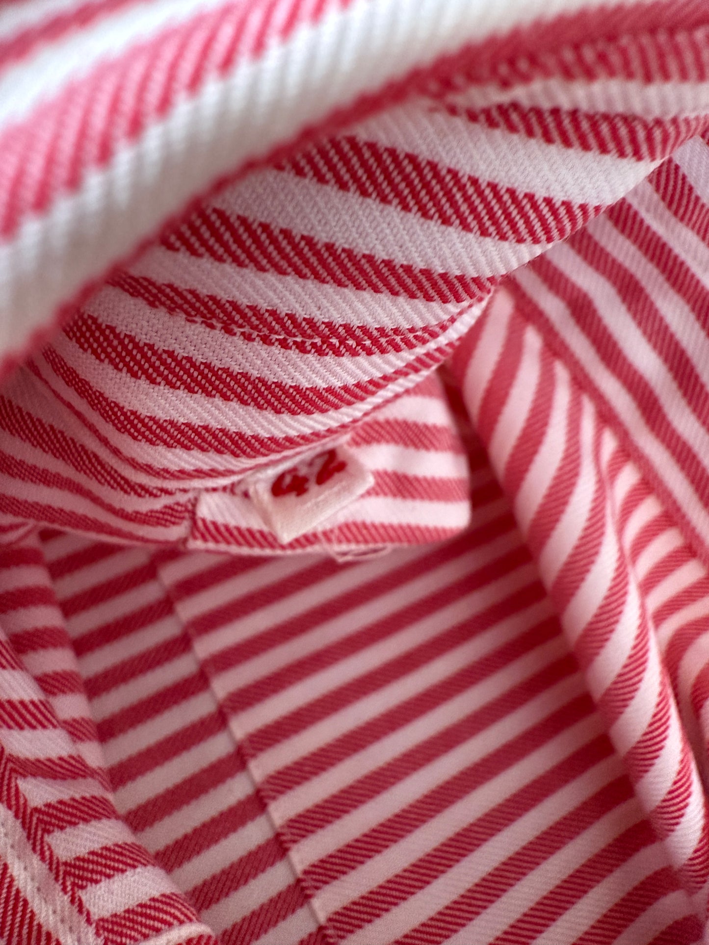 Camicia anni ‘70 rossa a righe - M collo 42