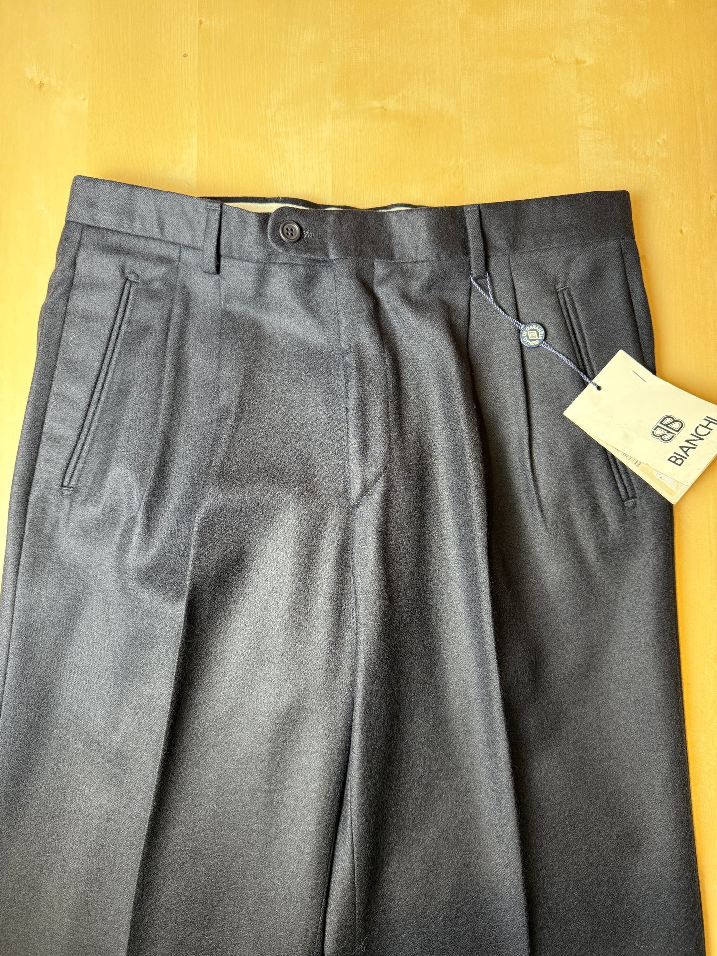 Pantaloni anni ‘80 flanella blu notte (NOS) - tg. 48/50