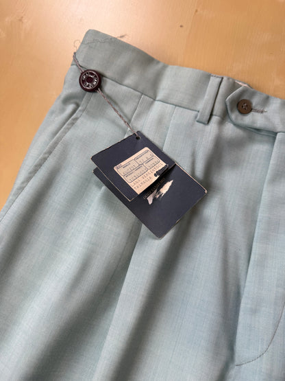 Pantaloni fresco lana turchese anni ‘80 (NOS) - tg. 50/52