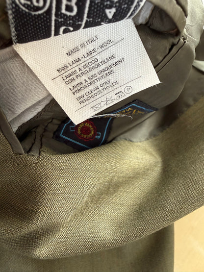 Completo anni ‘80 verde oliva lana pettinata E. Zegna - tg. 48/50