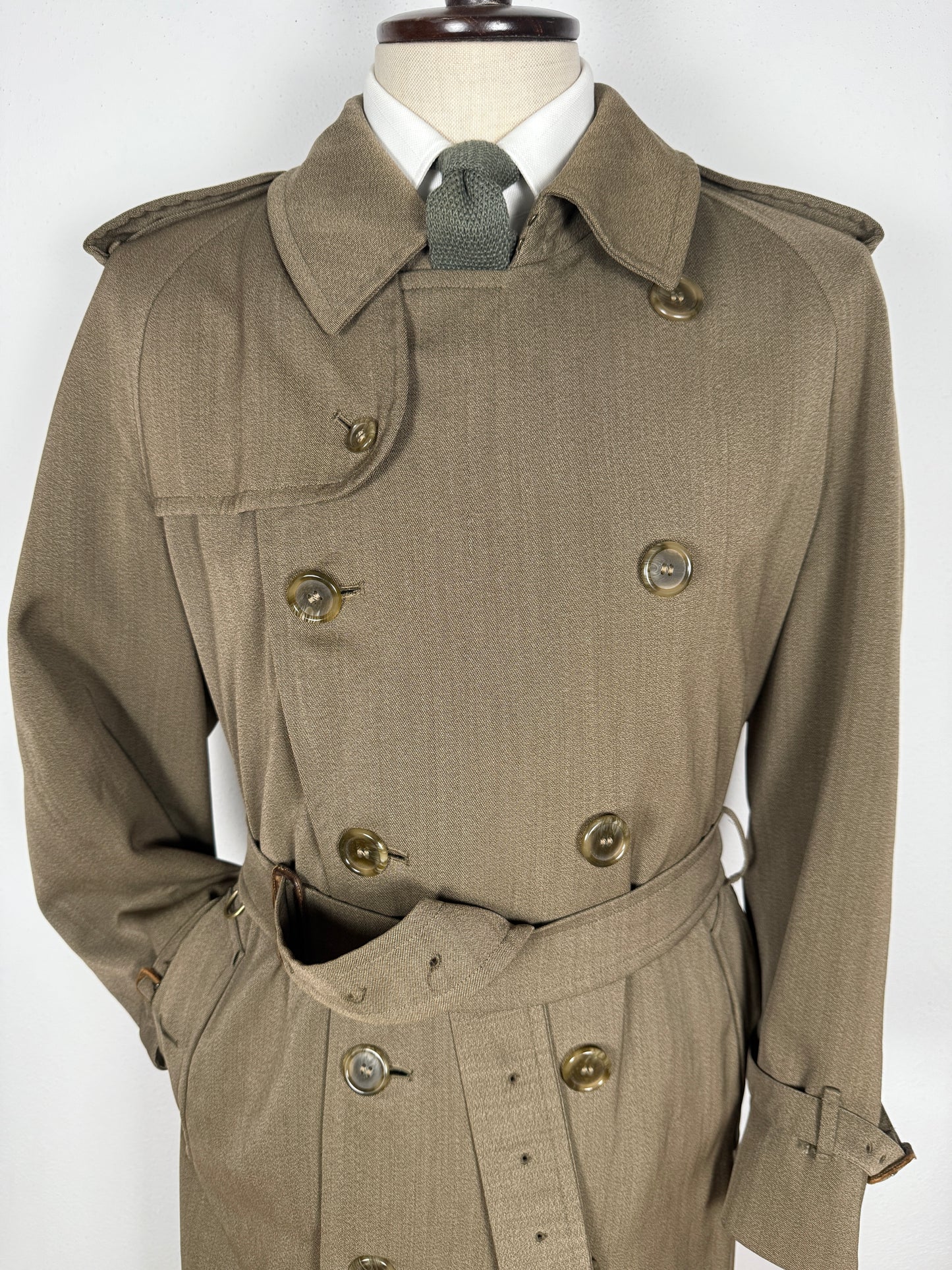 Trench Burberrys anni ‘80 in covert 100% lana - tg. 50-52