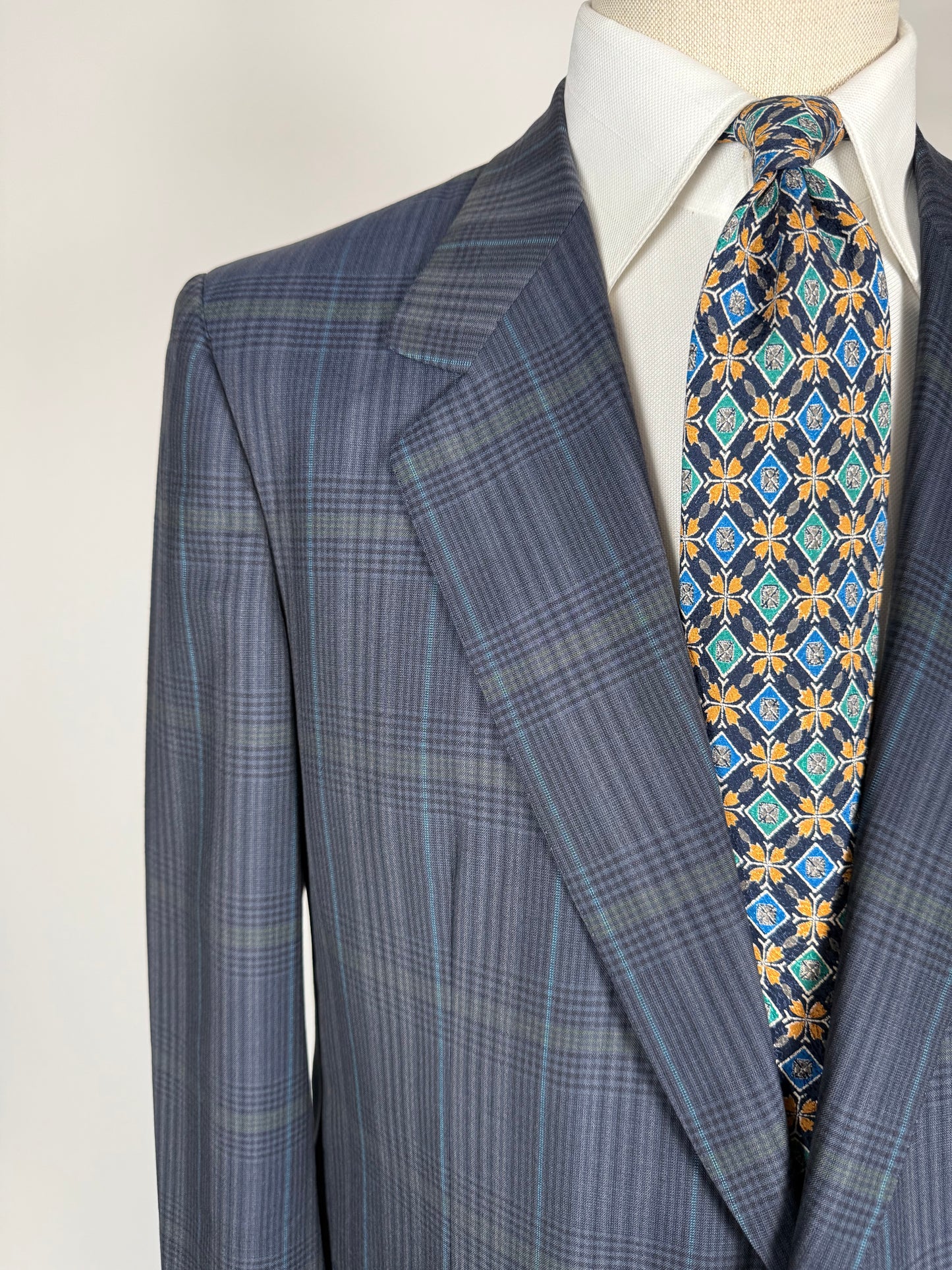 Giacca Brioni fresco lana tartan blu e verde - tg. 52