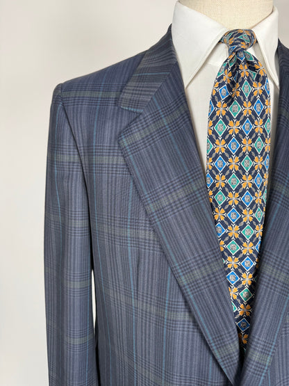 Giacca Brioni fresco lana tartan blu e verde - tg. 52