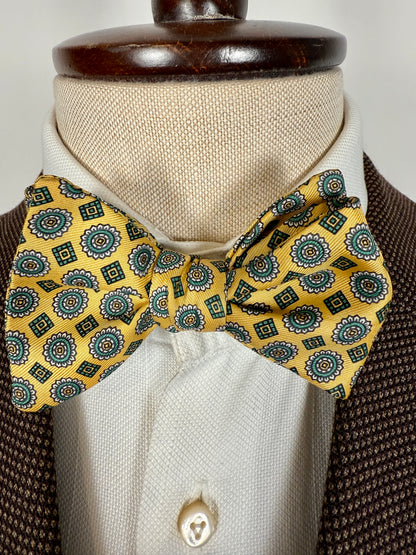 Papillon giallo micro fantasia verde e blu - collo >42