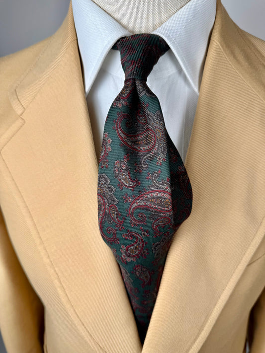 Cravatta Vivax made in England paisley verde