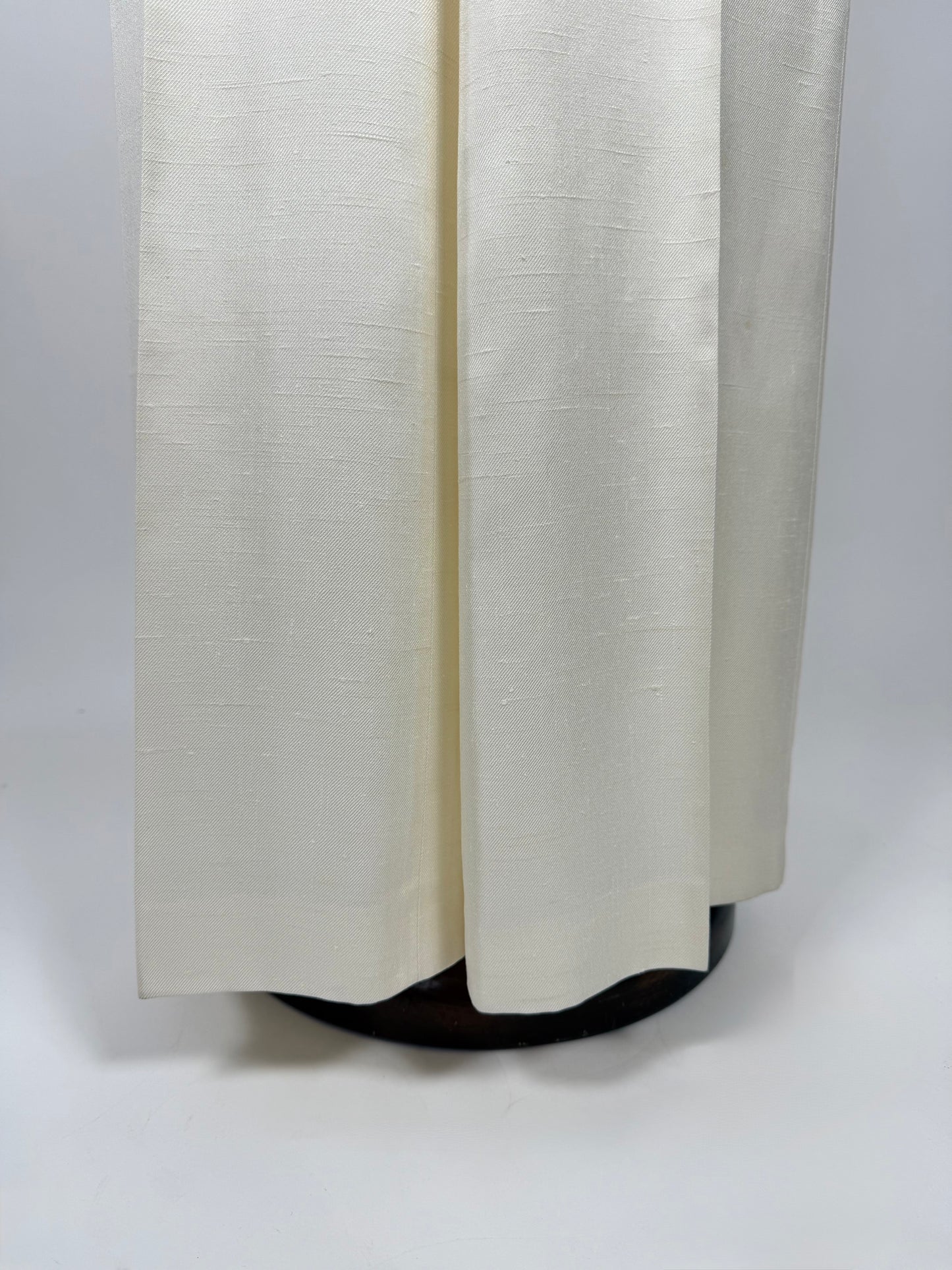 Completo 3 pezzi anni '70 seta shantung avorio - tg. 42/44