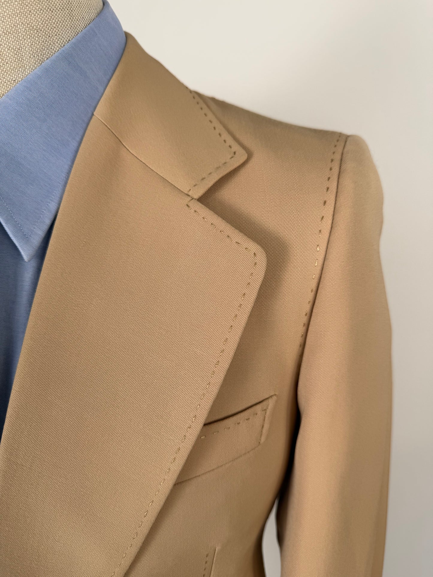 Completo anni ‘70 twill pettinato beige - tg. 42/44