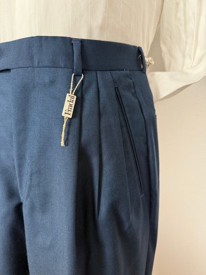 Pantalone anni ‘80 in fresco lana color petrolio (NOS) - tg. 46