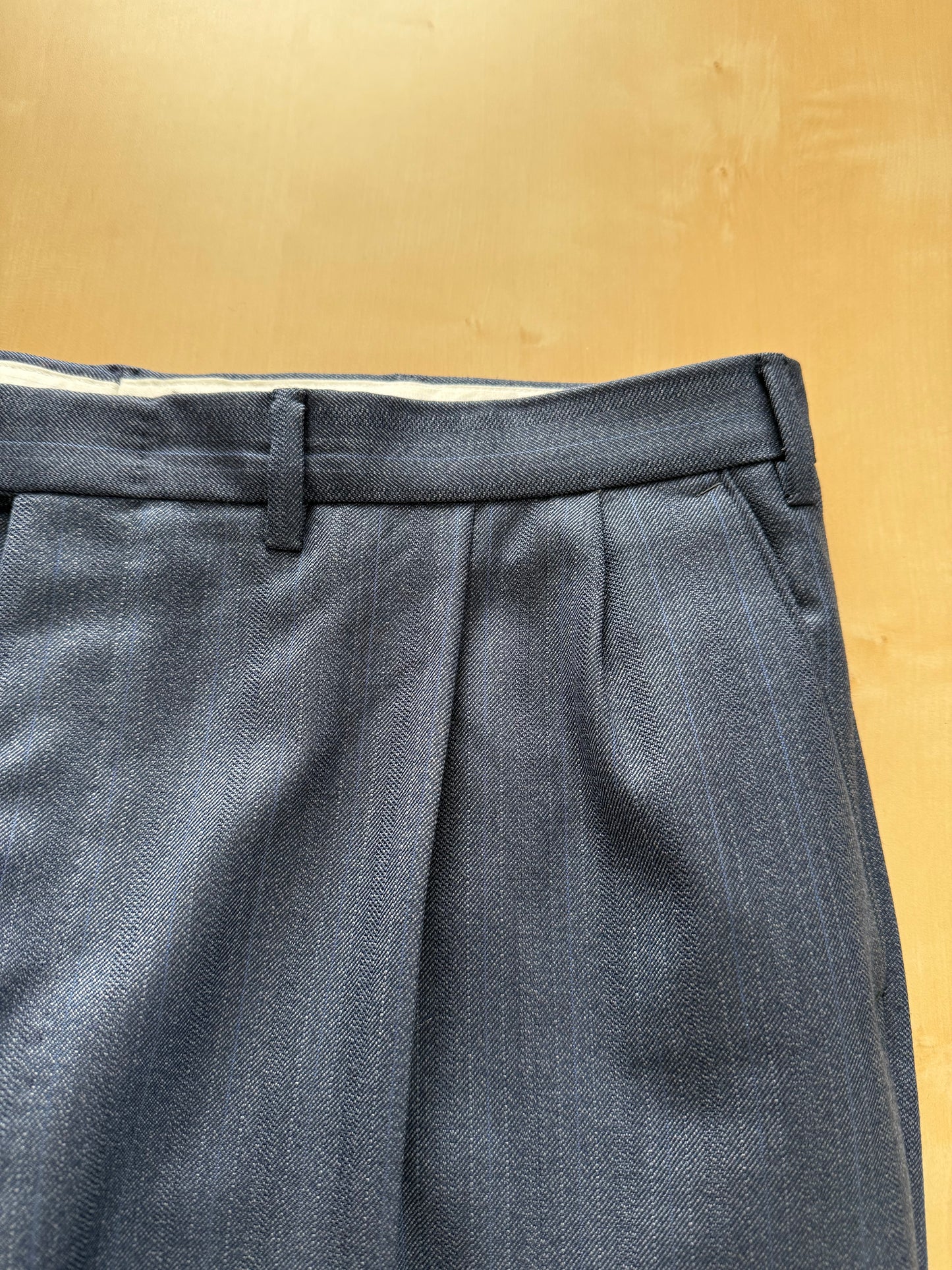Completo sartoriale tessuto E. Zegna lana pettinata blu - tg. 54/56 drop basso