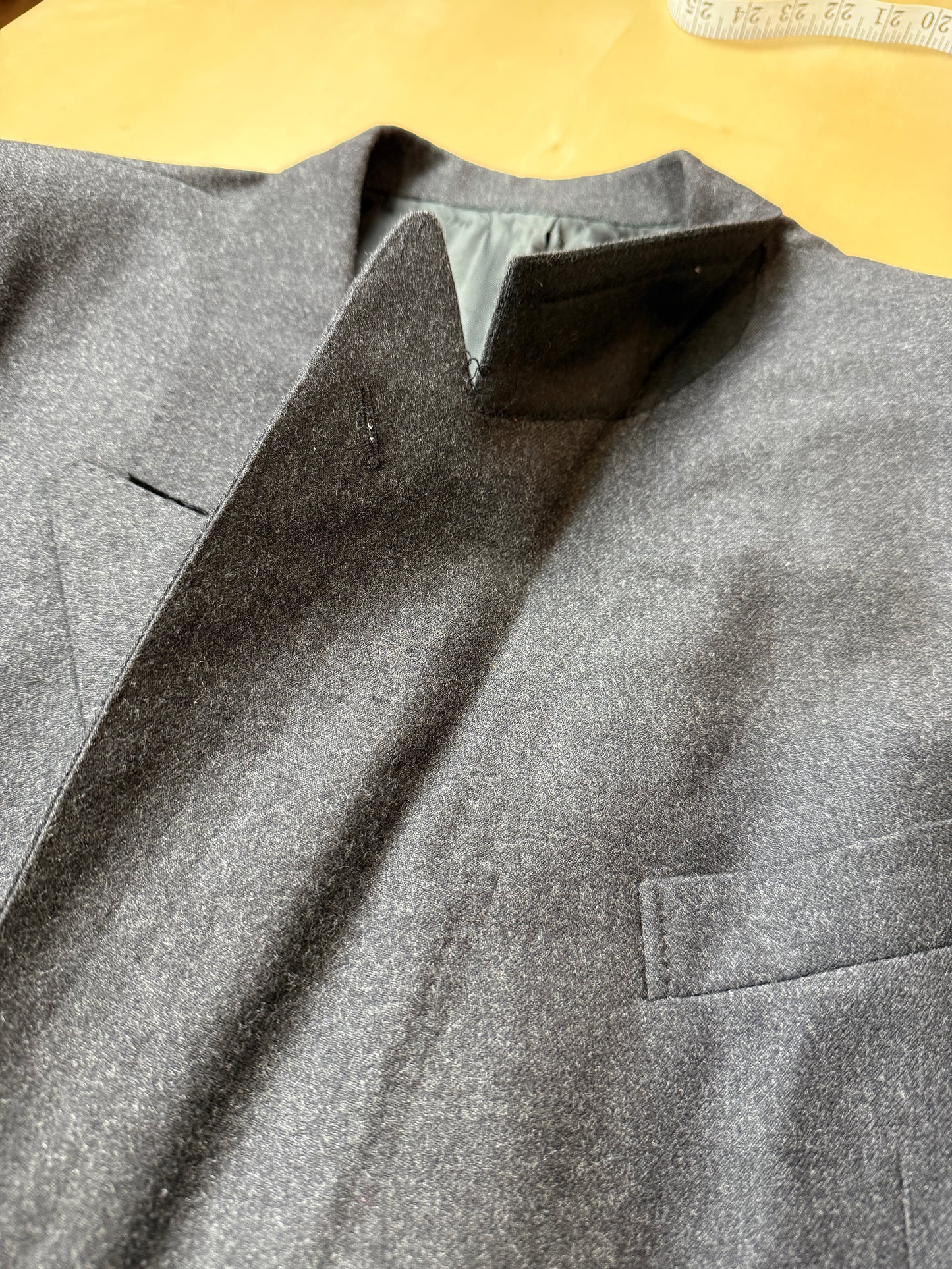 Completo doppiopetto anni ‘70/‘80 flanella antracite - tg. 52